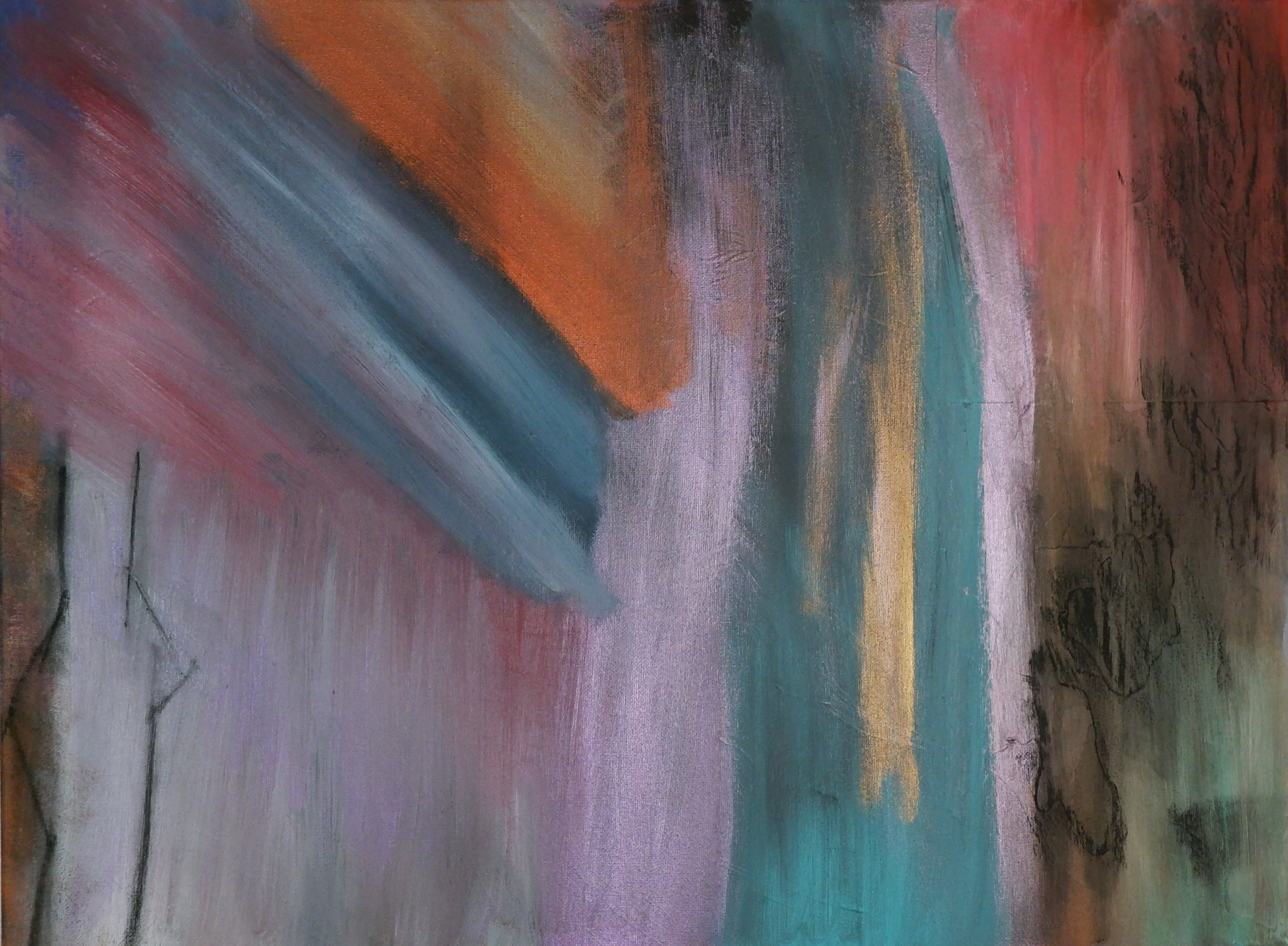 An art piece that blurs a lot of colors together.